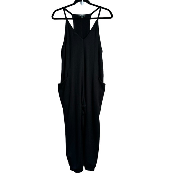 Wild Fable V-Neck Knit Cropped Jumpsuit Black XS - Picture 2 of 11